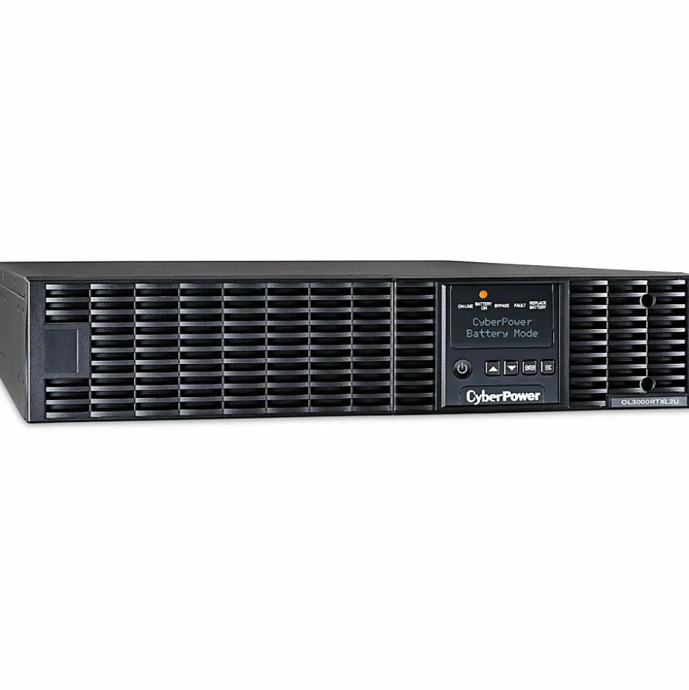 CyberPower OL3000RTXL2U Smart App Online UPS Systems - 3000VA/2700W, 100 - 125 VAC, NEMA L5-30P, 2U, Rack/Tower, 7 Outlets, LCD- OL3000RTXL2U