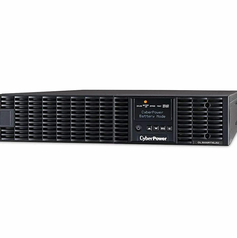 CyberPower OL3000RTXL2U Smart App Online UPS Systems - 3000VA/2700W, 100 - 125 VAC, NEMA L5-30P, 2U, Rack/Tower, 7 Outlets, LCD- OL3000RTXL2U
