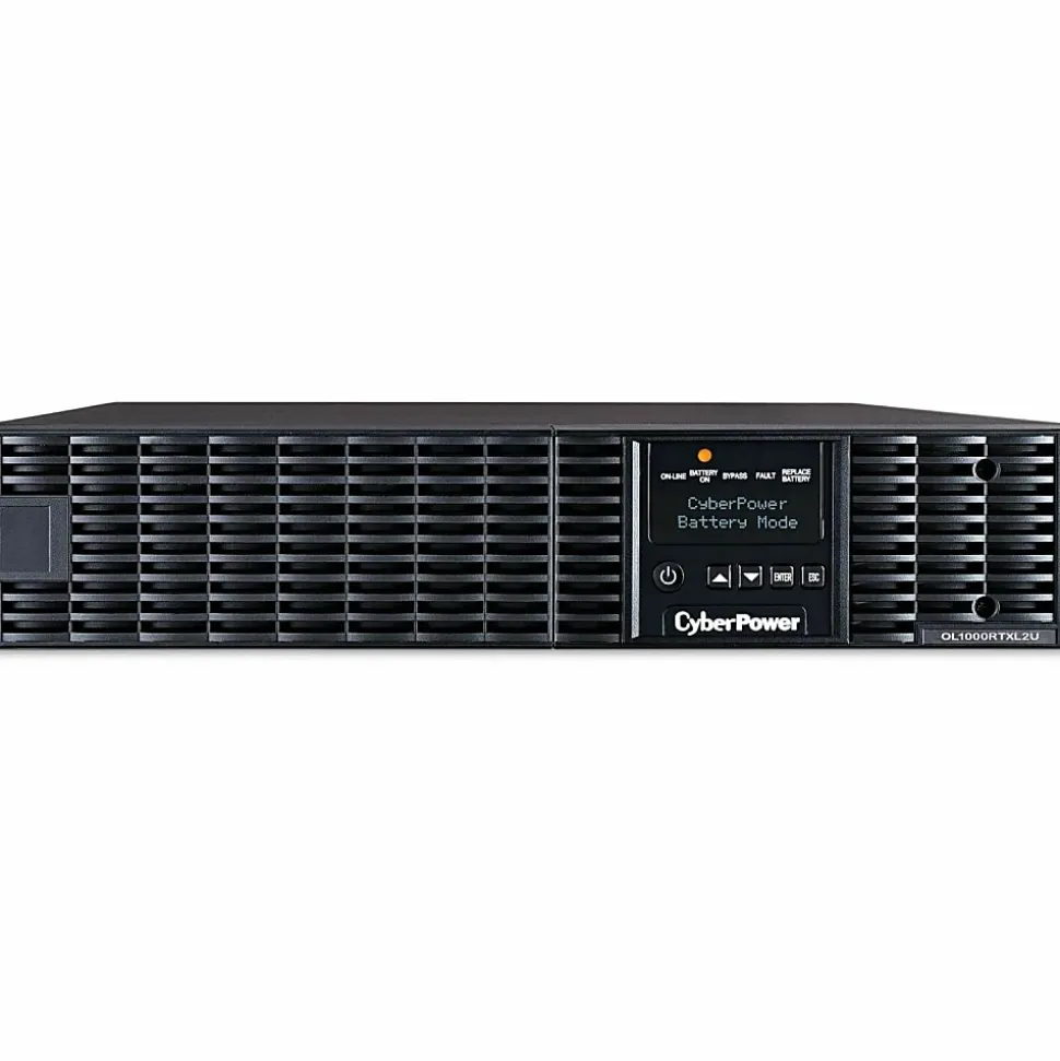 CyberPower OL1000RTXL2U Smart App Online UPS Systems - 1000VA/900W, 100 - 125 VAC, NEMA 5-15P, 2U, Rack/Tower, Sine Wave, 8 Outlets, LCD- OL1000RTXL2U