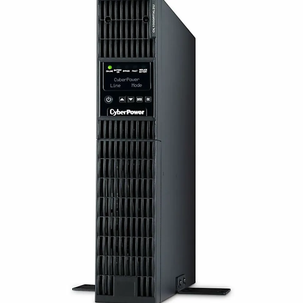 CyberPower OL1000RTXL2U Smart App Online UPS Systems - 1000VA/900W, 100 - 125 VAC, NEMA 5-15P, 2U, Rack/Tower, Sine Wave, 8 Outlets, LCD- OL1000RTXL2U
