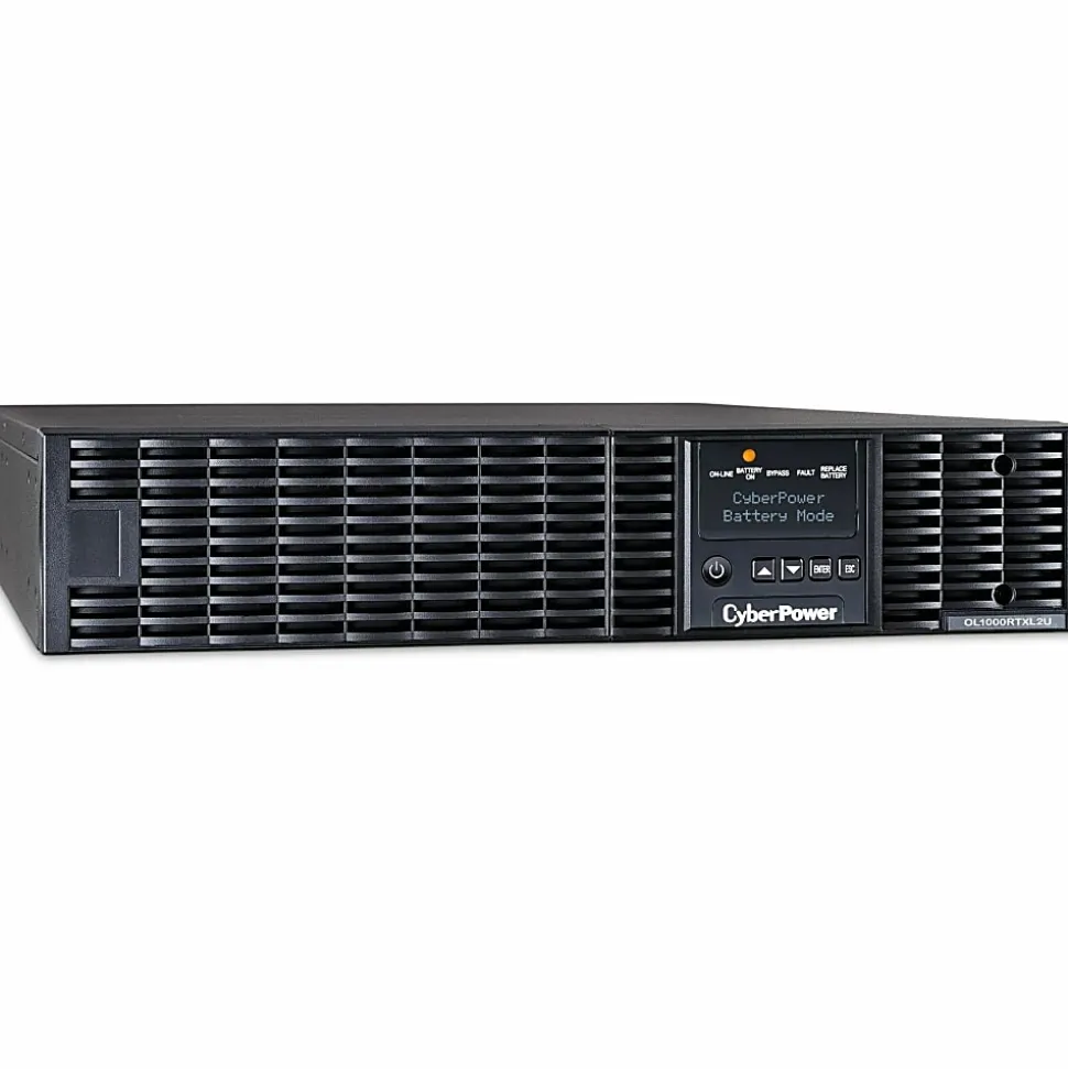 CyberPower OL1000RTXL2U Smart App Online UPS Systems - 1000VA/900W, 100 - 125 VAC, NEMA 5-15P, 2U, Rack/Tower, Sine Wave, 8 Outlets, LCD- OL1000RTXL2U