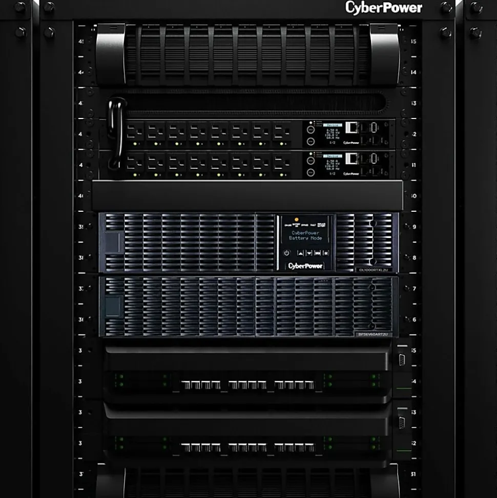 CyberPower OL1000RTXL2U Smart App Online UPS Systems - 1000VA/900W, 100 - 125 VAC, NEMA 5-15P, 2U, Rack/Tower, Sine Wave, 8 Outlets, LCD- OL1000RTXL2U