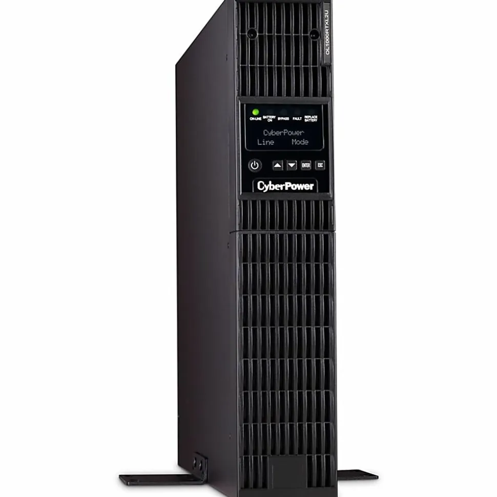 CyberPower OL1000RTXL2U Smart App Online UPS Systems - 1000VA/900W, 100 - 125 VAC, NEMA 5-15P, 2U, Rack/Tower, Sine Wave, 8 Outlets, LCD- OL1000RTXL2U