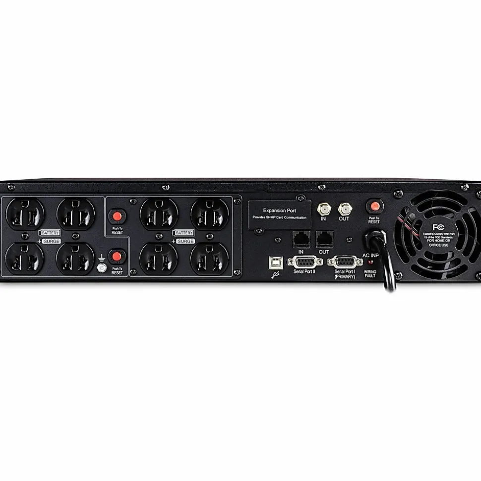 CyberPower OR1500LCDRT2U Smart App LCD UPS Systems - 1500VA/900W, 120 VAC, NEMA 5-15P, 2U, Rack/Tower, 8 Outlets, LCD, $300000 CEG- OR1500LCDRT2U