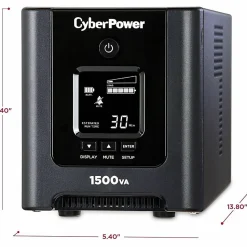 CyberPower OR1500PFCLCD PFC Sinewave UPS Systems - 1500VA/1050W, 120 VAC, NEMA 5-15P, Mini-Tower, Sine Wave, 8 Outlets, LCD, $200000 CEG- OR1500PFCLCD