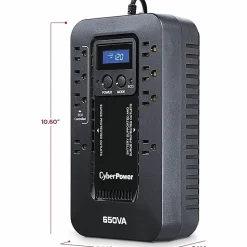 CyberPowerPC CyberPower Ecologic EC650LCD 8 Outlet Uniterruptible Power Supply, 650VA/390 Watts