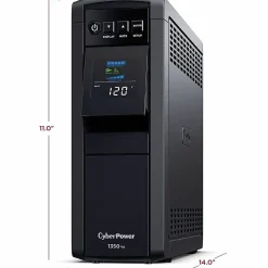 CyberPower PFC SineWave Series CP1350PFCLCD 10-Outlet Uninterruptible Power Supply, 1,350VA/810 Watts