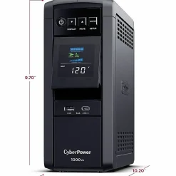 CyberPower PFC SineWave Series CP1000PFCLCD 10-Outlet Uninterruptible Power Supply, 1,000VA/600 Watts