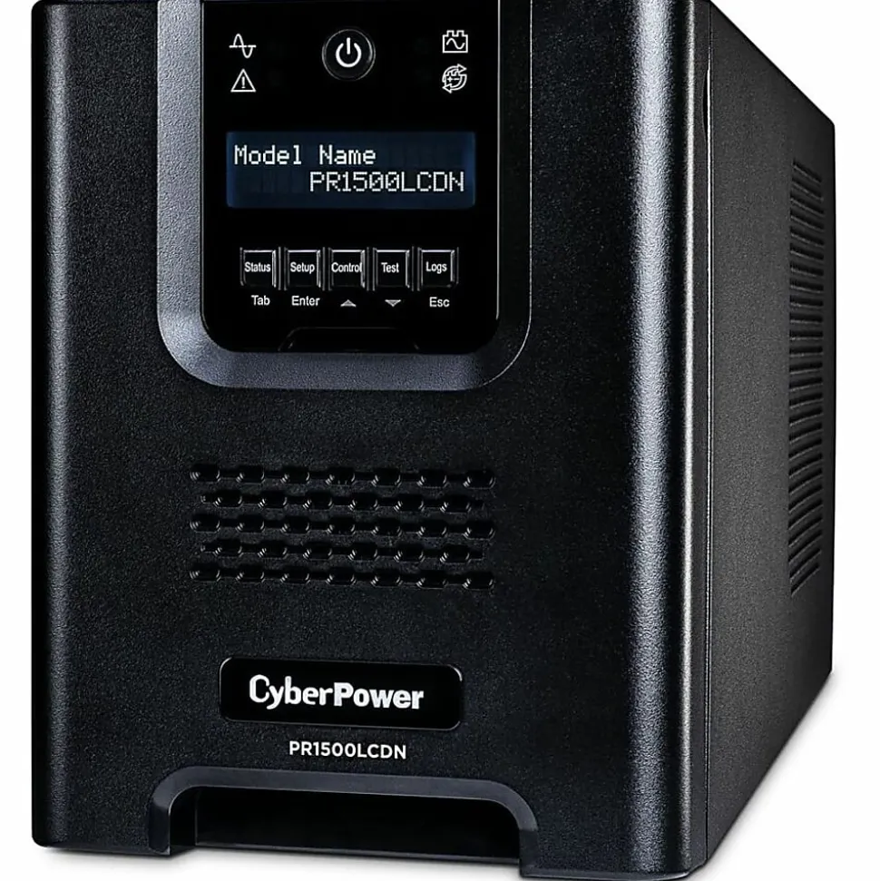 CyberPower PR1500LCDN Smart App Sinewave UPS Systems - 1500VA/1500W, 120 VAC, NEMA 5-15P, Mini-Tower, Sine Wave, 8 Outlets, LCD- PR1500LCDN