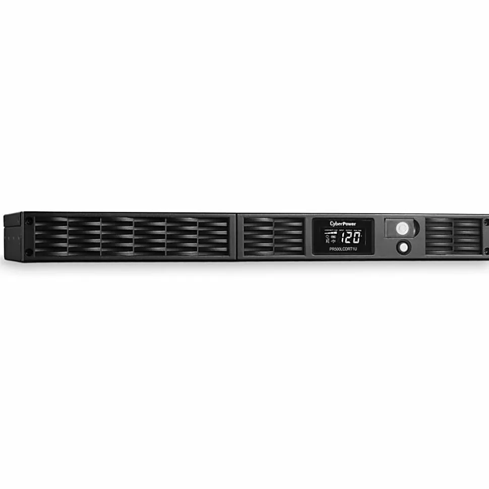 CyberPower PR500LCDRT1U Smart App Sinewave UPS Systems - 500VA/400W, 120 VAC, NEMA 5-15P, 1U, Rack/Tower, Sine Wave, 7 Outlets, LCD- PR500LCDRT1U