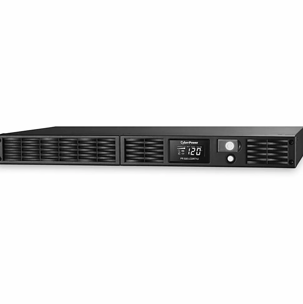 CyberPower PR500LCDRT1U Smart App Sinewave UPS Systems - 500VA/400W, 120 VAC, NEMA 5-15P, 1U, Rack/Tower, Sine Wave, 7 Outlets, LCD- PR500LCDRT1U