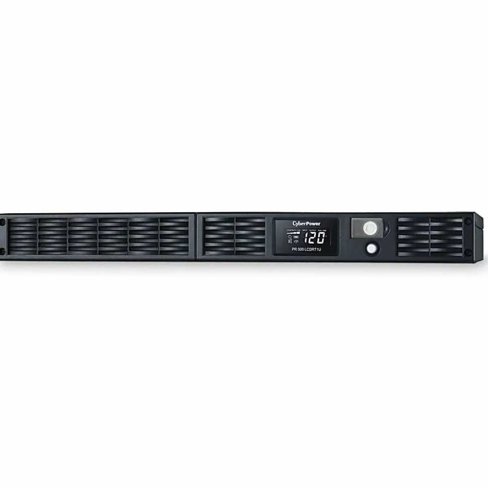 CyberPower PR500LCDRT1U Smart App Sinewave UPS Systems - 500VA/400W, 120 VAC, NEMA 5-15P, 1U, Rack/Tower, Sine Wave, 7 Outlets, LCD- PR500LCDRT1U