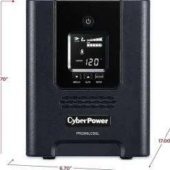 CyberPower PR2200LCDSL Smart App Sinewave UPS Systems - 2070VA/1980W, 120 VAC, NEMA 5-20P, Mini-Tower, Sine Wave, 7 Outlets, LCD- PR2200LCDSL