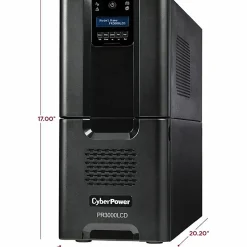 CyberPower PR3000LCD Smart App Sinewave UPS Systems - 3000VA/2700W, 120 VAC, NEMA L5-30P, Tower, Sine Wave, 10 Outlets, LCD, $375000 CEG- PR3000LCD