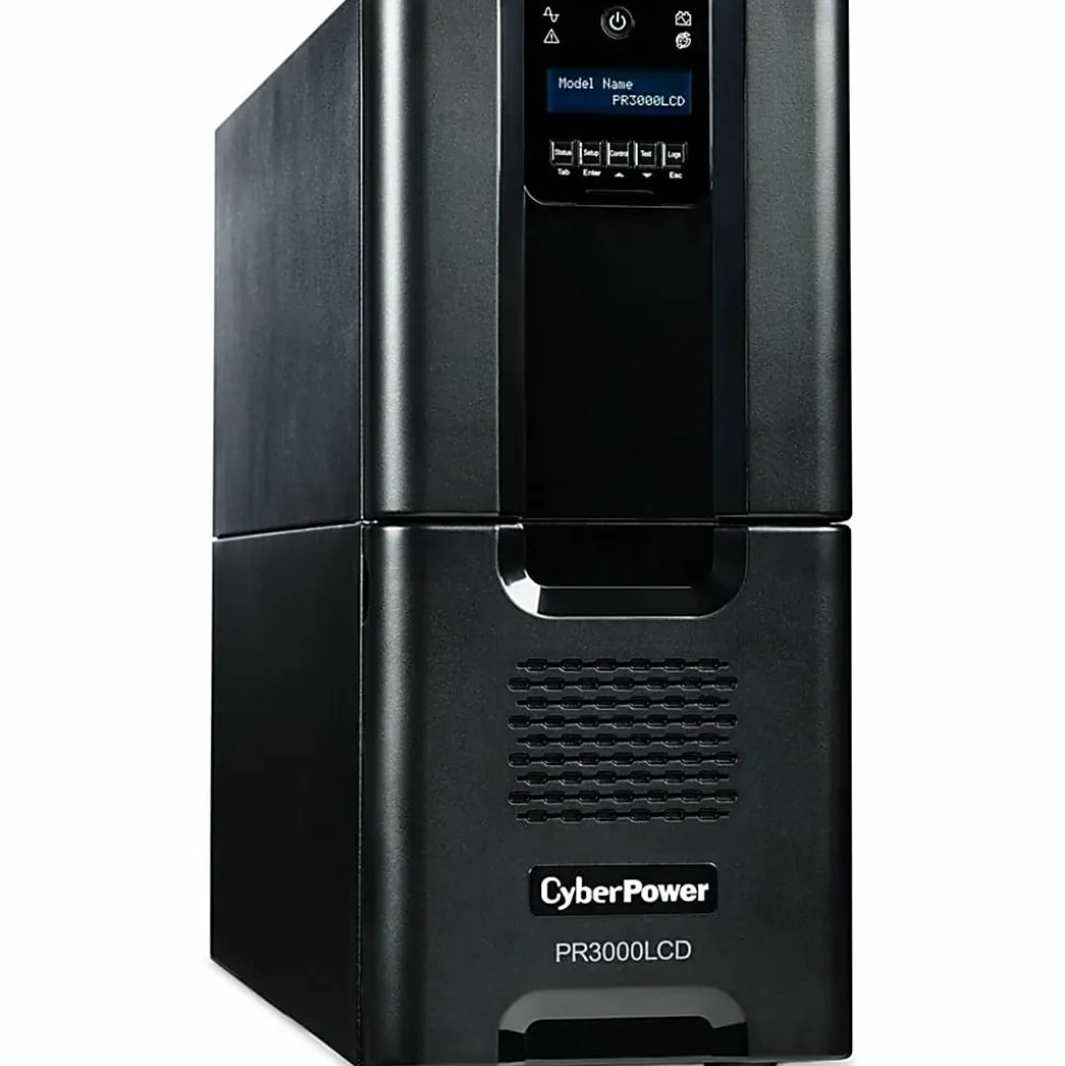 CyberPower PR3000LCD Smart App Sinewave UPS Systems - 3000VA/2700W, 120 VAC, NEMA L5-30P, Tower, Sine Wave, 10 Outlets, LCD, $375000 CEG- PR3000LCD
