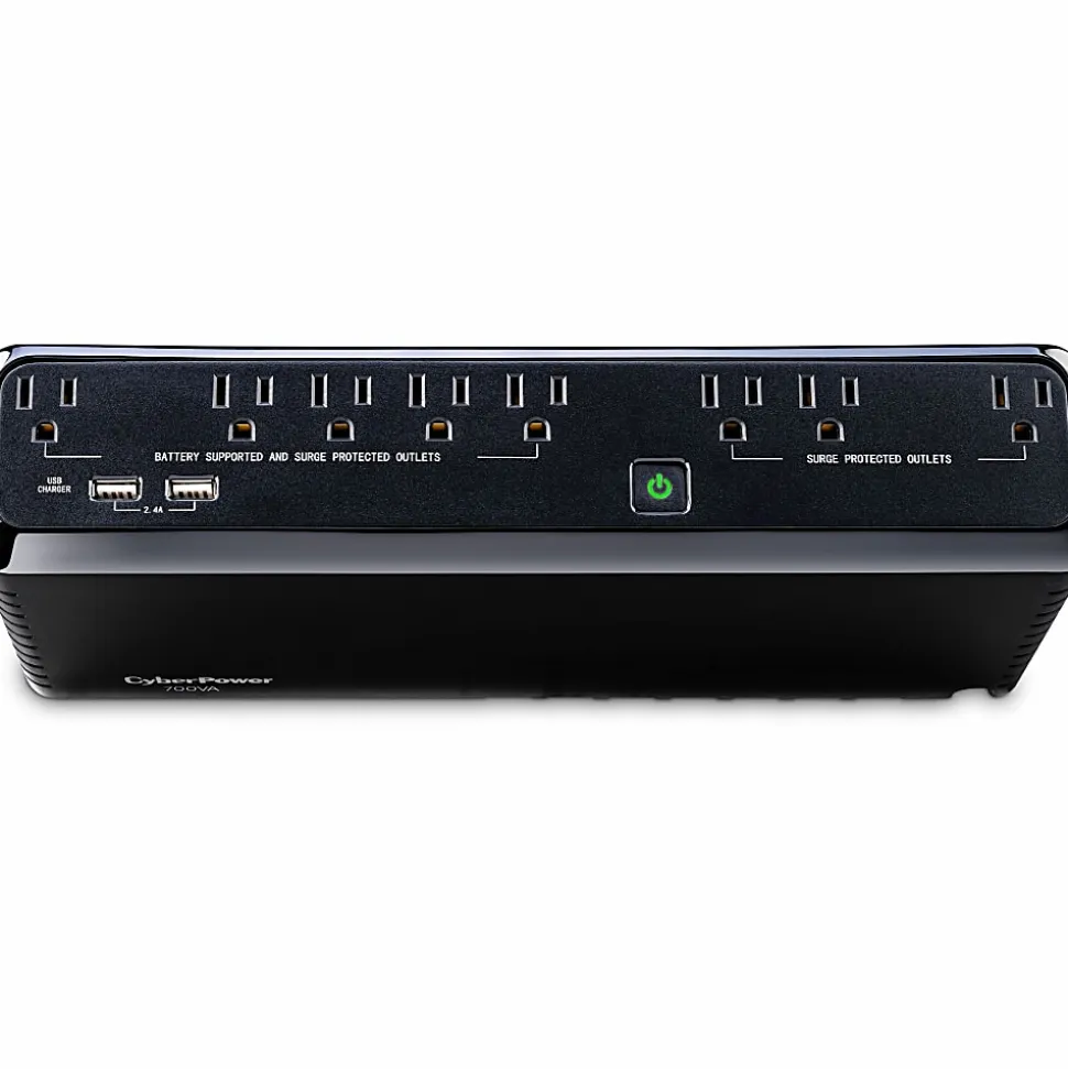 CyberPower SL700U Standby UPS Systems - 700VA/370W, 120 VAC, NEMA 5-15P, Compact, 8 Outlets, PowerPanel® Personal, $100000 CEG, 3YR Warranty