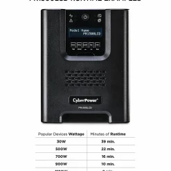 CyberPower Smart App Sinewave UPS Series, Black, PR1500LCD