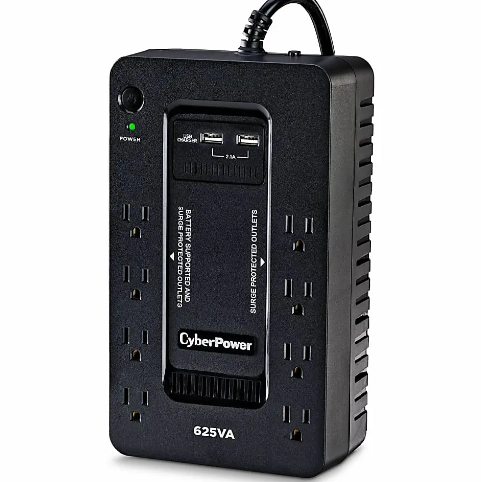 CyberPower ST625U Standby UPS Systems - 625VA/360W, 120 VAC, NEMA 5-15P, Compact, 8 Outlets, PowerPanel® Personal, $100000 CEG, 3YR Warranty