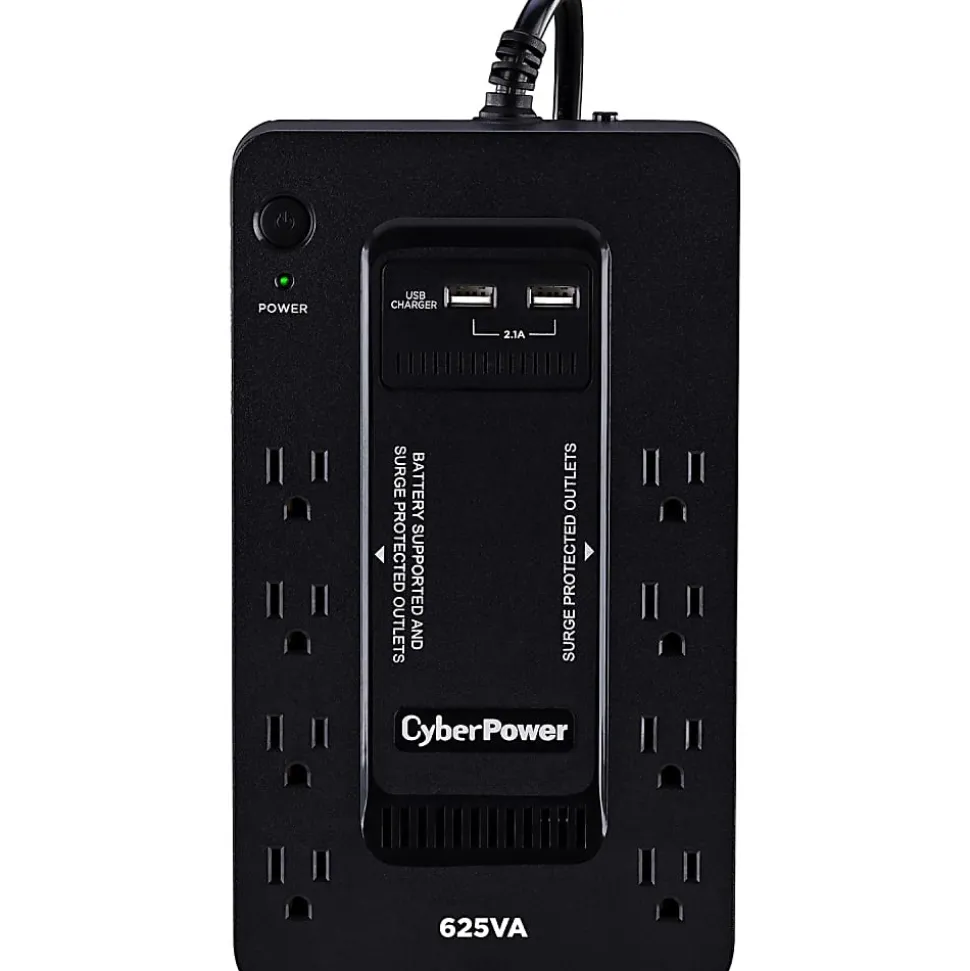CyberPower ST625U Standby UPS Systems - 625VA/360W, 120 VAC, NEMA 5-15P, Compact, 8 Outlets, PowerPanel® Personal, $100000 CEG, 3YR Warranty