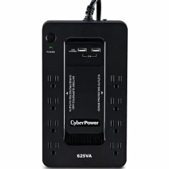 CyberPower ST625U Standby UPS Systems - 625VA/360W, 120 VAC, NEMA 5-15P, Compact, 8 Outlets, PowerPanel® Personal, $100000 CEG, 3YR Warranty