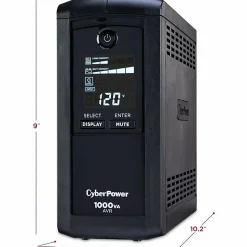 CyberPower® Uninterruptible 600-Watt 9-Outlet Power Supply, CP1000AVRLCD
