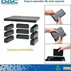 DAC Adjustable LCD/TFT Monitor Riser - 66 lb Load Capacity - Flat Panel Display Type Supported - 13"x 10.50" Depth - ABS Plastic - Black -  - 02161
