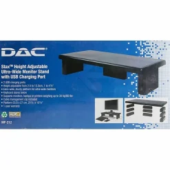 DAC Stax MP-211-Adjustable Ultra-Wide Monitor/Laptop Stand, Black - 66 lb Load Capacity - 4.8
