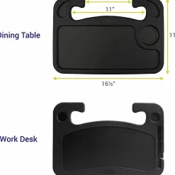 DAC Steering Wheel Desk  1"H x 16.50"W x 11"D x 16.50"L  Compact, Sturdy, Portable  Black  1 Each