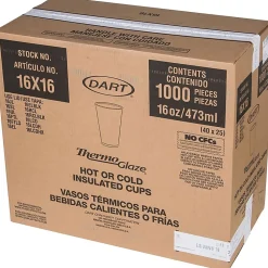 Dart Cafe G Design Foam Cups, 16 Oz, Brown/Green/White, Box Of 1,000