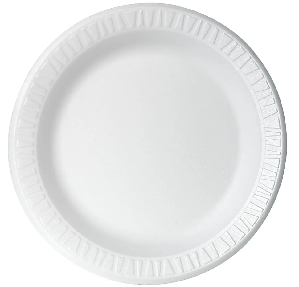 Dart Concorde Foam Plates, 9", White, Carton Of 500