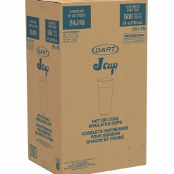 Dart Insulated Foam Cups, 24 Oz, White, 20 Cups Per Bag, Carton Of 25 Bags