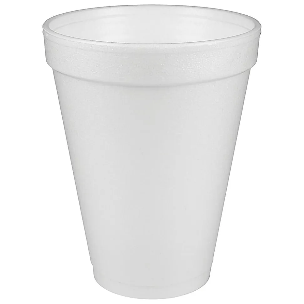 Dart® Insulated Foam Drinking Cups, White, 12 Oz, Box Of 1,000, DCC12J12