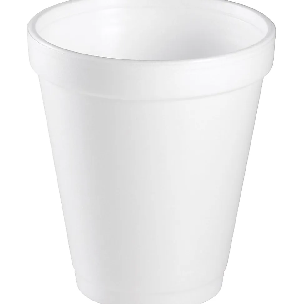 Dart® Insulated Foam Drinking Cups, White, 8 Oz, Box Of 1,000 Cups