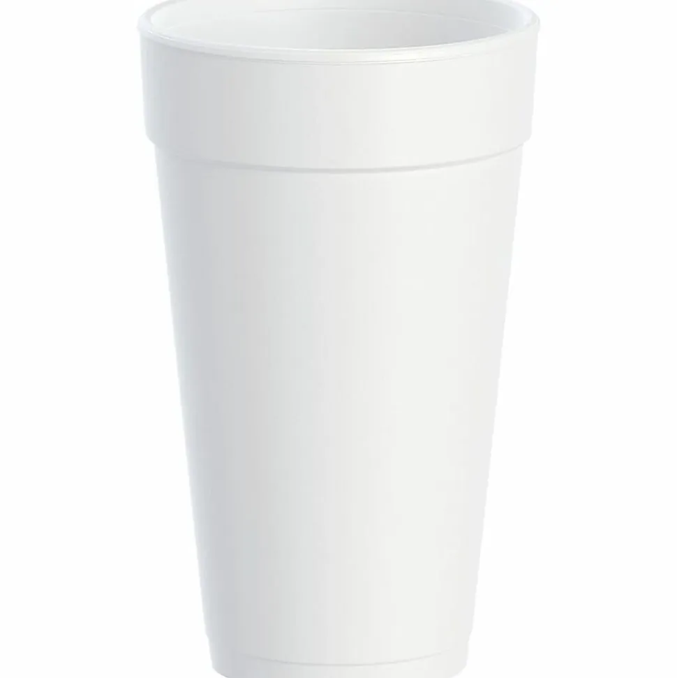 Dart® Insulated Foam Drinking Cups, White, 20 Oz, White, Pack Of 500 Cups