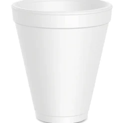 Dart® Insulated Foam Drinking Cups, White, 12 Oz, Box Of 1,000, DCC12J16