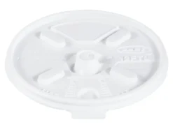 Dart Lift-n-Lock Lid For Foam Cups, 12 Oz, White, Pack Of 1,000