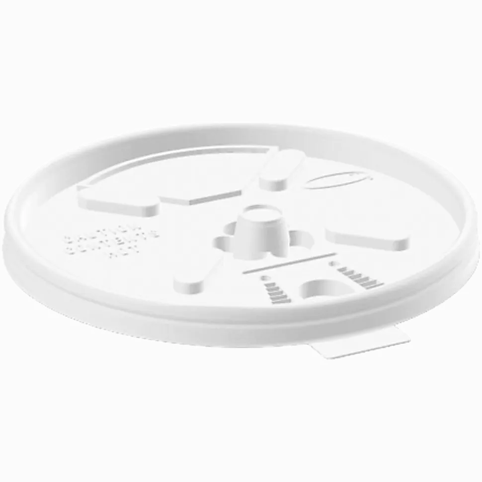 Dart Lift-n-Lock Lid For Foam Cups, 12 Oz, White, Pack Of 1,000