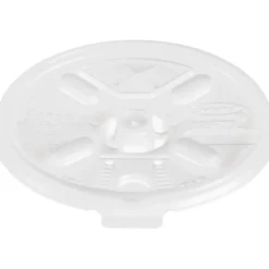 Dart Lift-n-Lock Lid With Straw Slot  For 12 Oz Foam Cups , Translucent, Box Of 1,000