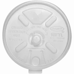 Dart Lift-n-Lock Lid With Straw Slot For Foam Cups, 16 Oz, Translucent, Pack Of 1,000
