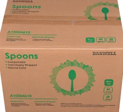Daxwell Medium/Heavyweight Wrapped Utensils, Teaspoons, Champagne, Pack Of 1,000 Teaspoons