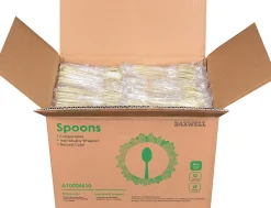 Daxwell Medium/Heavyweight Wrapped Utensils, Teaspoons, Champagne, Pack Of 1,000 Teaspoons