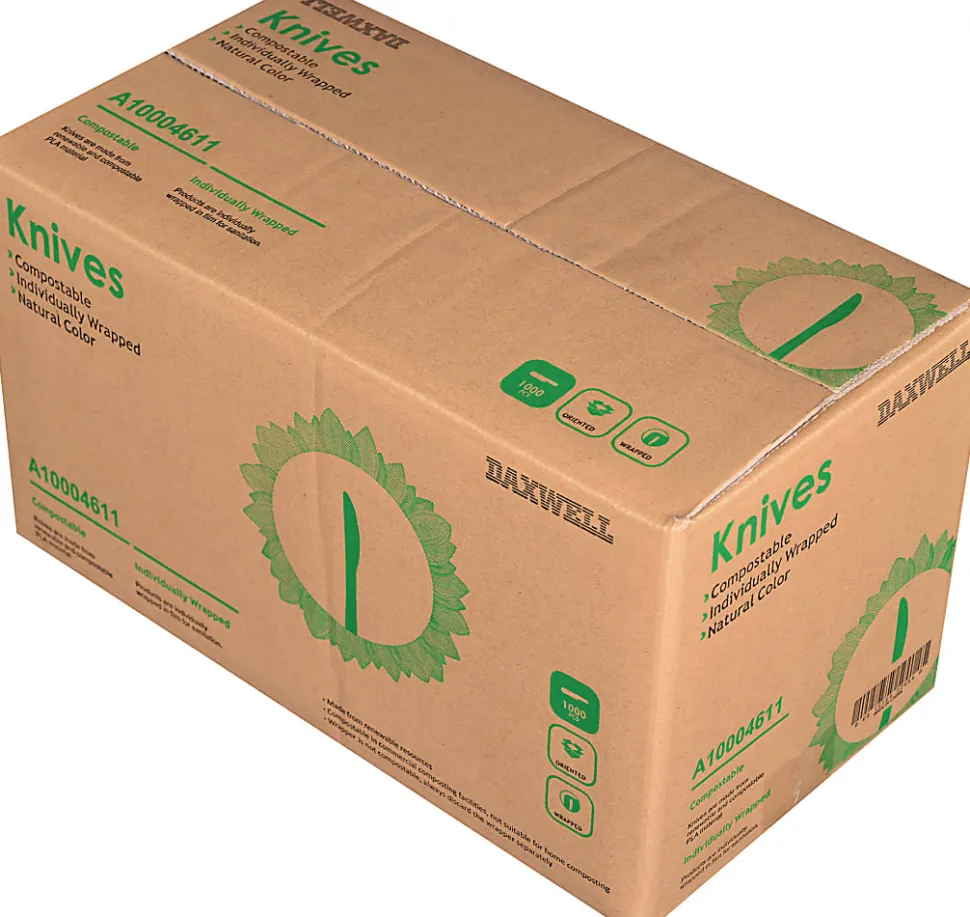 Daxwell Medium/Heavyweight Wrapped Utensils, Knives, Champagne, Pack Of 1,000 Knives