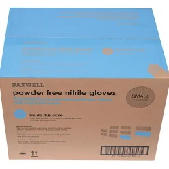 Daxwell Nitrile Gloves, Small, 100 Pairs Per Box, Case Of 10 Boxes