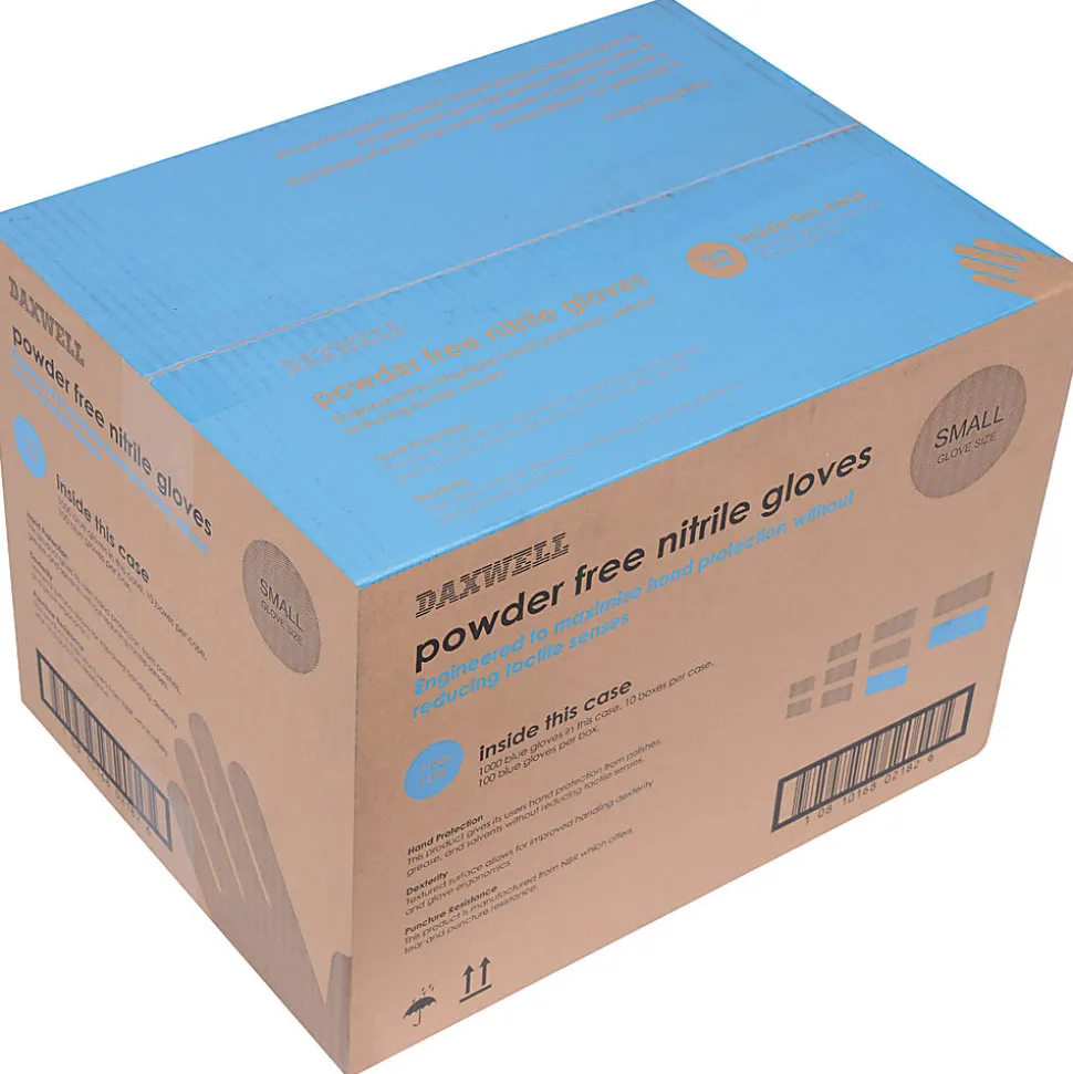 Daxwell Nitrile Gloves, Small, 100 Pairs Per Box, Case Of 10 Boxes