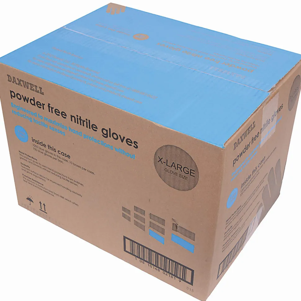 Daxwell Nitrile Gloves, X-Large, 100 Pairs Per Box, Case Of 10 Boxes