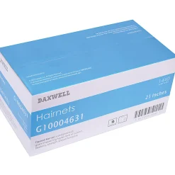 Daxwell Nylon Hairnets, 21", Black, 144 Hairnets Per Box, Case Of 10 Boxes