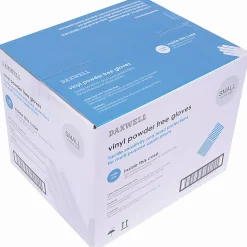 Daxwell Vinyl Gloves, Small, Clear, 100 Gloves Per Pack, Box Of 10 Packs