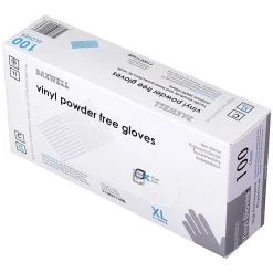 Daxwell Vinyl Gloves, X-Large, Clear, 100 Gloves Per Pack, Box Of 10 Packs