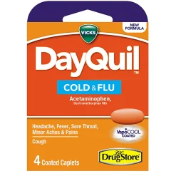 DayQuil Severe Cold & Flu Caplets, Pack Of 4 Caplets
