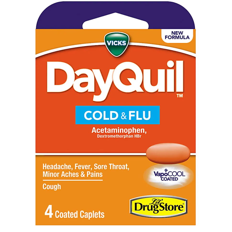 DayQuil Severe Cold & Flu Caplets, Pack Of 4 Caplets